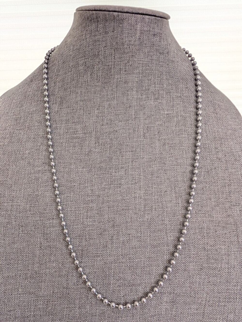 Vintage Y2K 2000s Silver Tone Punk Goth Grunge Ball Chain Layering Necklace